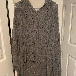 Hooded Knit Poncho